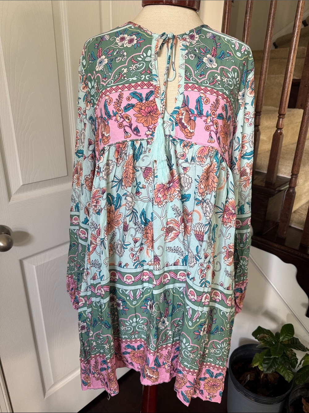 Boho tiered baby doll dress XL